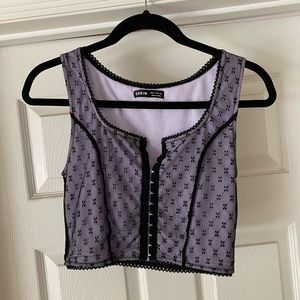 Purple Hook and Eye Corset Crop Top